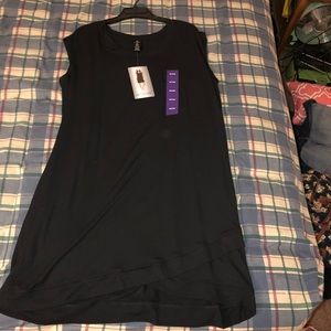 black sleeveless activewear dress